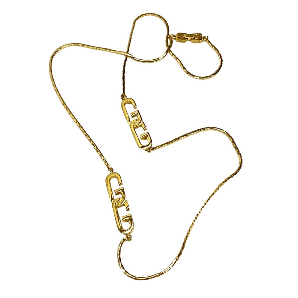 Givenchy 1981 Gold Logo Necklace
